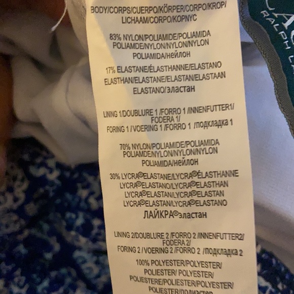 NWT RALPH LAUREN Aegean Tile Loop Front One Piece - Picture 9 of 9